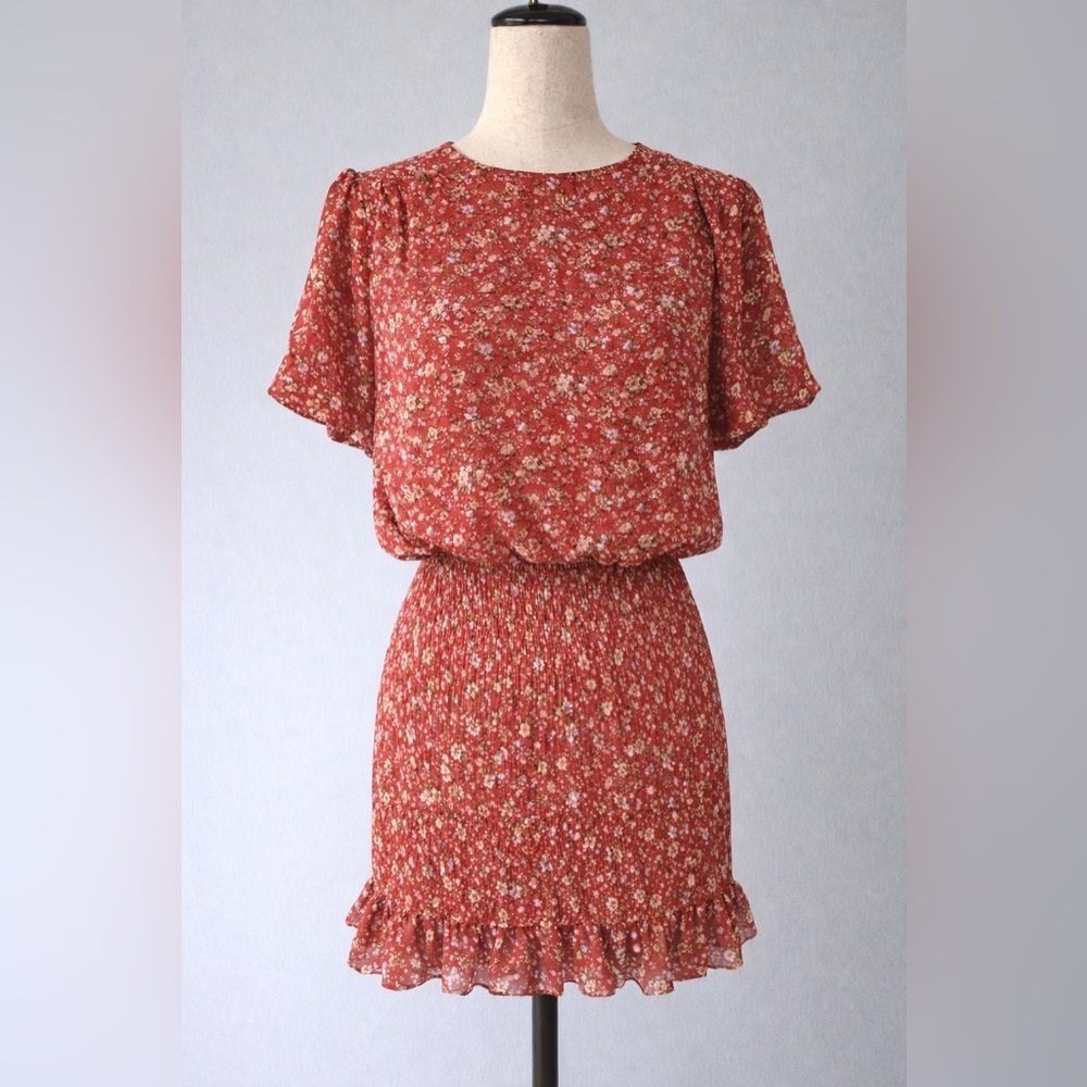 Urban Outfitters floral smocked dress, blousy top- ditsy flowers. 5'7" & under.